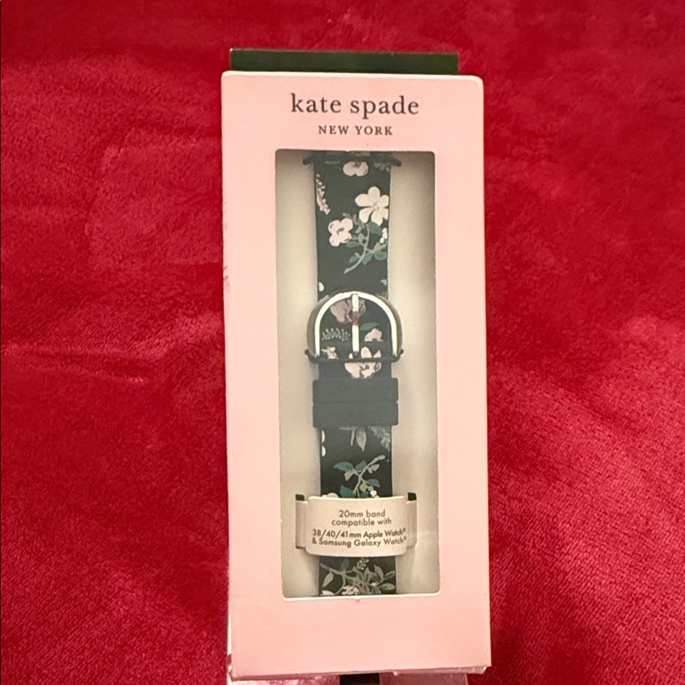 kate spade Floral Green and Pink Leather Watch Band